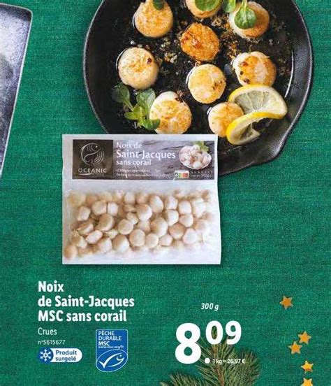 Promo Noix De Saint Jacques Msc Sans Corail Oc Anic Chez Lidl