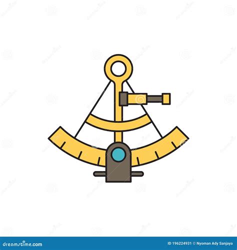 Sextant Vector Icon Symbol Isolated On White Background Stock Vector