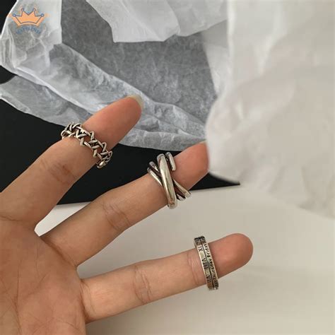 Jual 3pcs Set Cincin Jari Telunjuk Model Terbuka Desain Angka Romawi