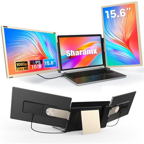 sharanix Updated Laptop Screen Extender,15.6" Portable Triple Monitor for Laptop up to 17.3