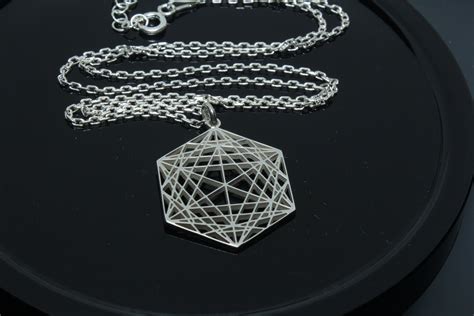 Gold Plated On Silver Metatrons Cube Silver Gold Pendant Etsy