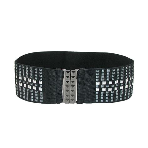 Womens Wide Studded Stretch Belt By Ctm® Dress Belts Womens Belts