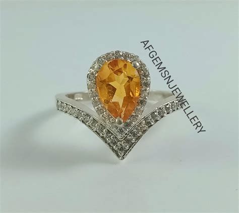 Vintage Yellow Topaz Engagement Ring-golden Topaz-pear - Etsy