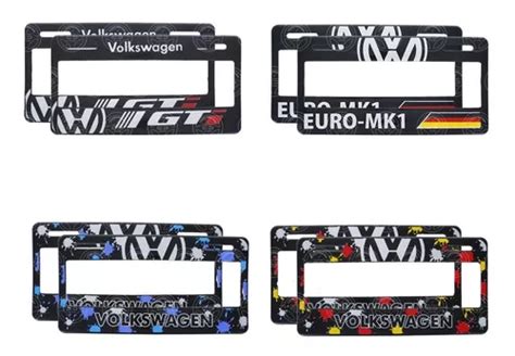 Par Marco Porta Placas Impreso Vw Autos Y Camionetas F1