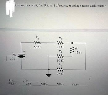 Answered Redraw The Circuit Find R Total I Of Source Voltage