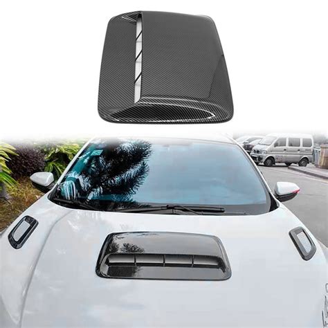 Car Universal Carbon Fiber Hood Vent Air Outlet Cover For Infiniti