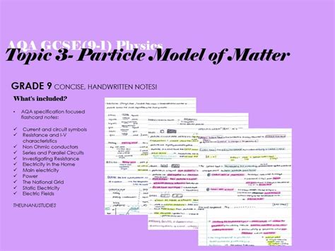 Aqa Gcse 9 1 Physics Topic 3 Particle Model Of Matter Etsy Uk