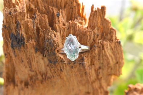 Handmade Ring Snowflake Jewelry Preserved Snowflake Etsy