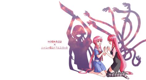 Elfen Lied x Mirai Nikki Crossover ~ Lucy / Nyu / Kaede & Yuno - Horror Anime/Manga Fan Art ...