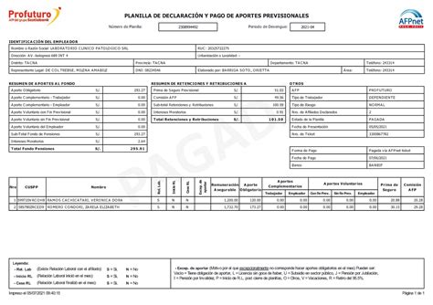 Presentaci N De Planilla De Declaracion Y Pago De Aportes Previsionales