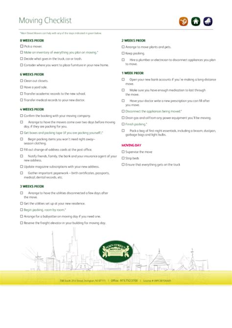 Long Distance Moving Checklist Pdf - Fin Construir