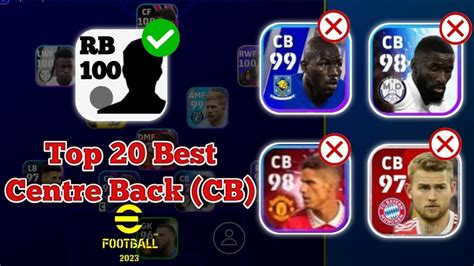 Top 20 Best Centre Backs CB In Efootball 2023 Mobile Best Standard