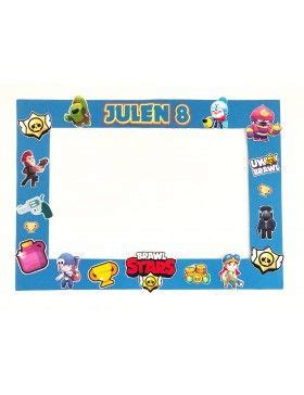 A Blue Frame With Cartoon Characters On It