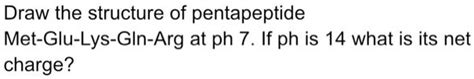 Solved Draw The Structure Of Pentapeptide Met Glu Lys Gln Arg At Ph 7