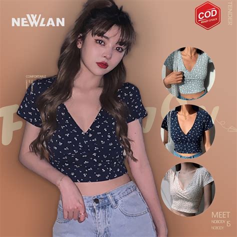 Jual Newlan DX003 Korean Sexy Crop Top Shopee Indonesia