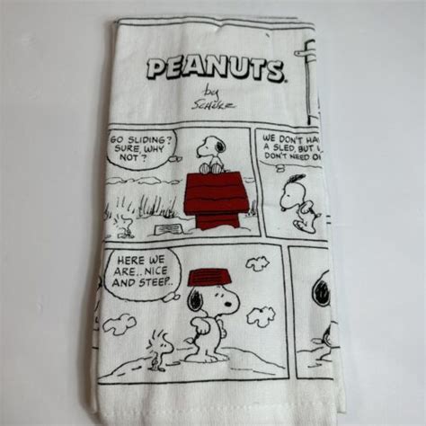 Peanuts Snoopy And Woodstock Comic Strip Kitchen Towel Set 2 Pack Nwt