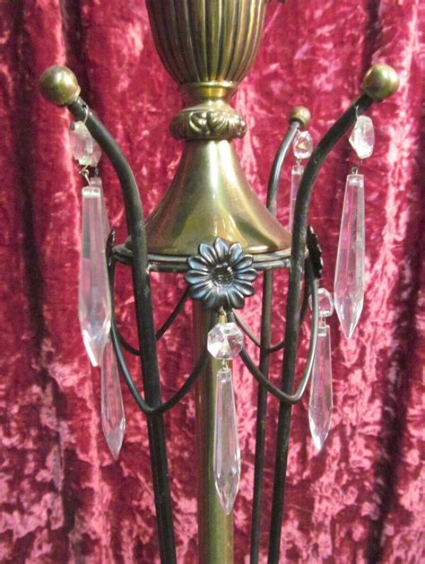 Vintage Torchiere Lamp Ornate Electric Floor Light Fanciful Original Glass Shade Ebay