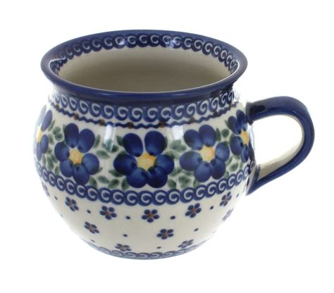 Blue Rose Polish Pottery Spring Blossom Bubble Soup Mug