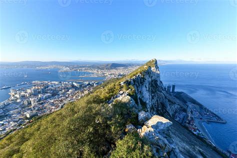 Aerial View Of Top Of Gibraltar Rock In Upper Rock Natural Reserve On