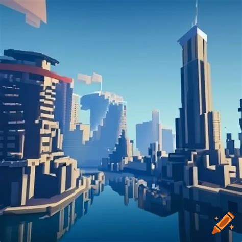 Image Of A Futuristic City In Minecraft