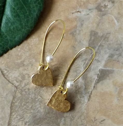 Gold Heart Earrings Silver Heart Earrings Gold Earrings Etsy