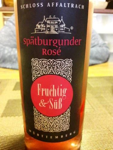 Schloss Affaltrach Fruchtig Süss Spätburgunder Rosé Vivino Brasil