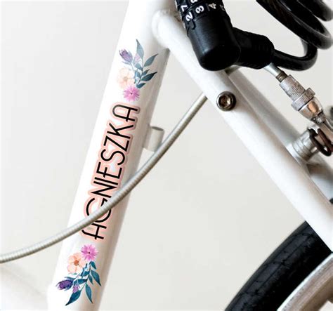 Name With Flowers For Bike Decal TenStickers