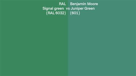 Ral Signal Green Ral 6032 Vs Benjamin Moore Juniper Green 601 Side