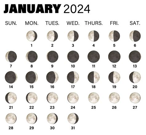 Moon Phases January 2024 Florida - Caty Dorette