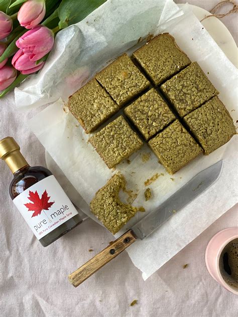 Salted Matcha Brownies Recipe Pure Maple Syrup