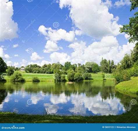 Summer scenery stock photo. Image of foliage, cloudscape - 5822122