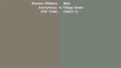 Sherwin Williams Anonymous Sw 7046 Vs Behr Village Green N410 5