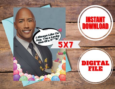 Funny Dwayne Johnson Birthday Dwayne Johnson Digital Greeting Card