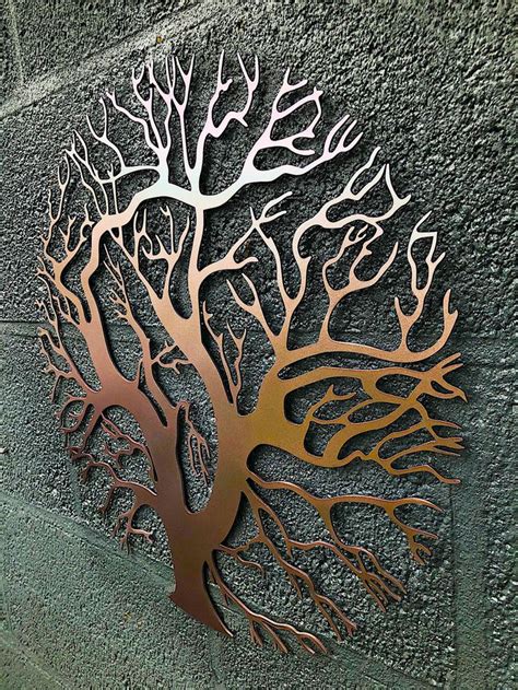 Metal Wall Tree Sculpture Tree Of Life Etsy Uk Metal Artwork Wall