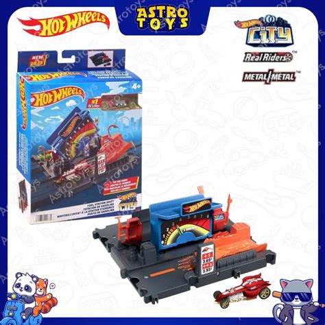 Jual Track Hot Wheels City Explorer Mattel Fuel Station Shift Original HMD Lintasan Jalanan