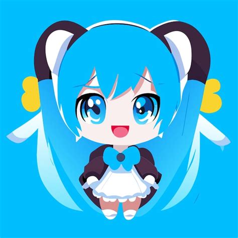 Premium Vector | Hatsune miku vector illustration kawaii