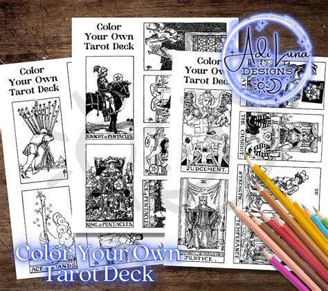 Color Your Own Tarot Deck All 78 Cards Custom Tarot Deck For Spiritual Readings Etsy