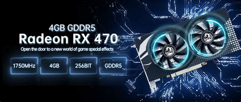 SOYO Graphics Card GPU RX 470 4G GDDR5 256Bit 14nm Computer PC RX470