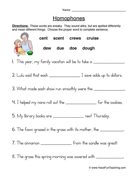 Homophones Worksheets | Have Fun Teaching