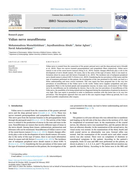 (PDF) Vidian nerve neurofibroma