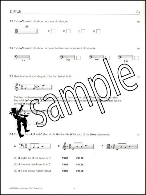 Abrsm Music Theory Practice Papers Grade Free Key Signature