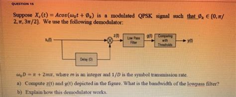 Solved QUESTION 15 Suppose X t Acos wt Ør is a Chegg