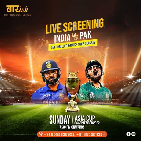 Ind Vs Pak Live Screening Cricket Poster Restaurant Poster India Vs