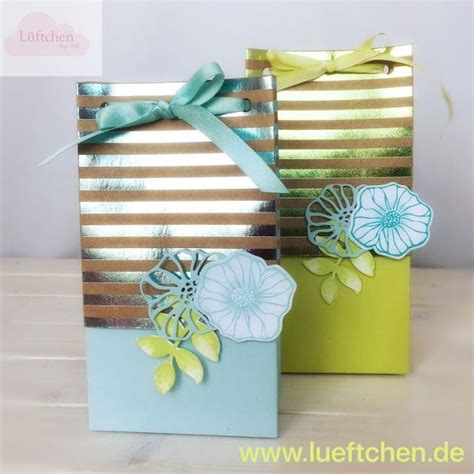 Lüftchen Basteln mit Papier und Stempeln Neue Tüten mit Deckel in