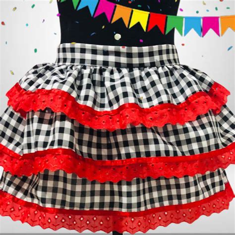 Saia Festa Junina Xadrez - SAIA DE FESTA JUNINA ADULTO, TRAJE XADREZ, SAIA CAIPIRA. | Shopee Brasil