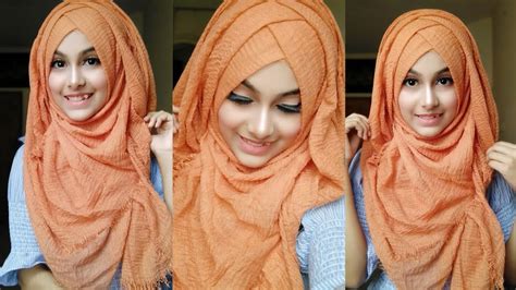 Without Inner Cap Summer Hijab Tutorial Noshin Nower Youtube