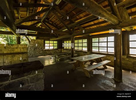 Picnic Shelter Built By The Civilian Conservation Corps In The 1930s In Deception Pass State