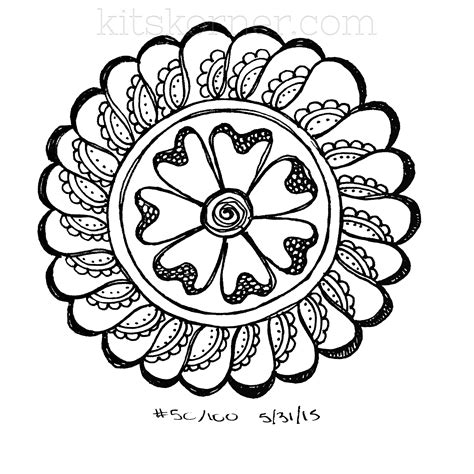 Sketchbook 100 Mandalas Challenge Week 8 Kitskorner