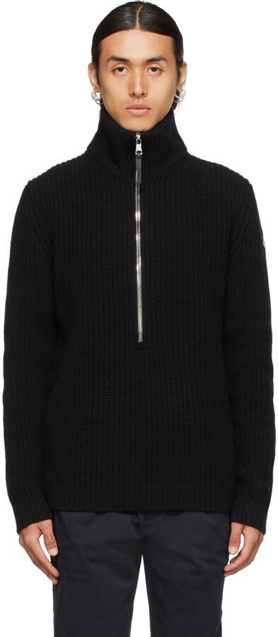 Moncler Black Knit Half Zip Sweater ShopStyle