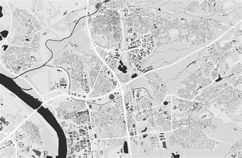 Leverkusen Map Germany Grayscale City Map Vector Streetmap Stock